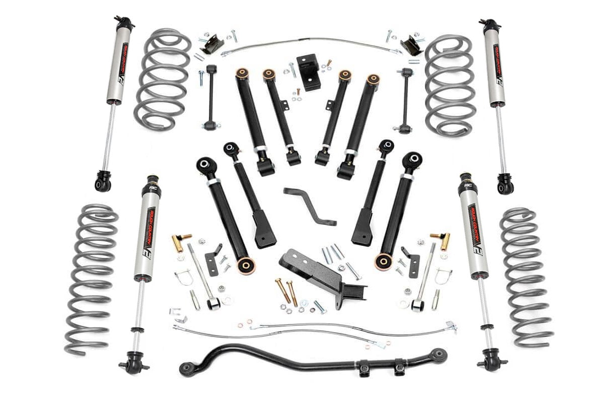 Jeep Wrangler Suspension Lift Kit - Rough Country - 4 Inch Lift, X-Series with V2 - '97-'06